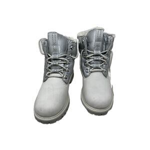 Timberland High Boot 6" Puffer White Silver Boots Womans 6.5